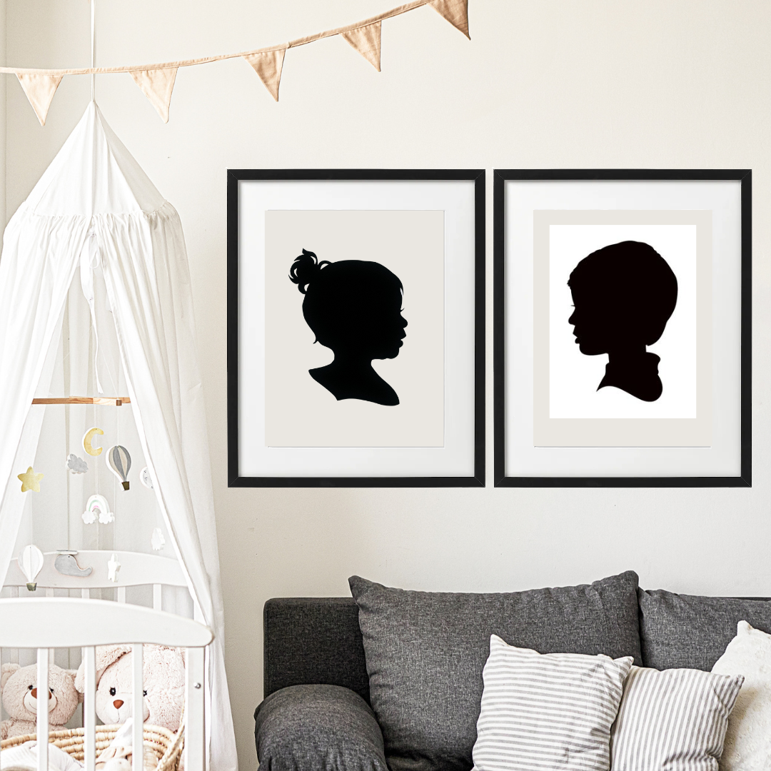 Cherished Moments in Time: Hand-Drawn Silhouette Portraits