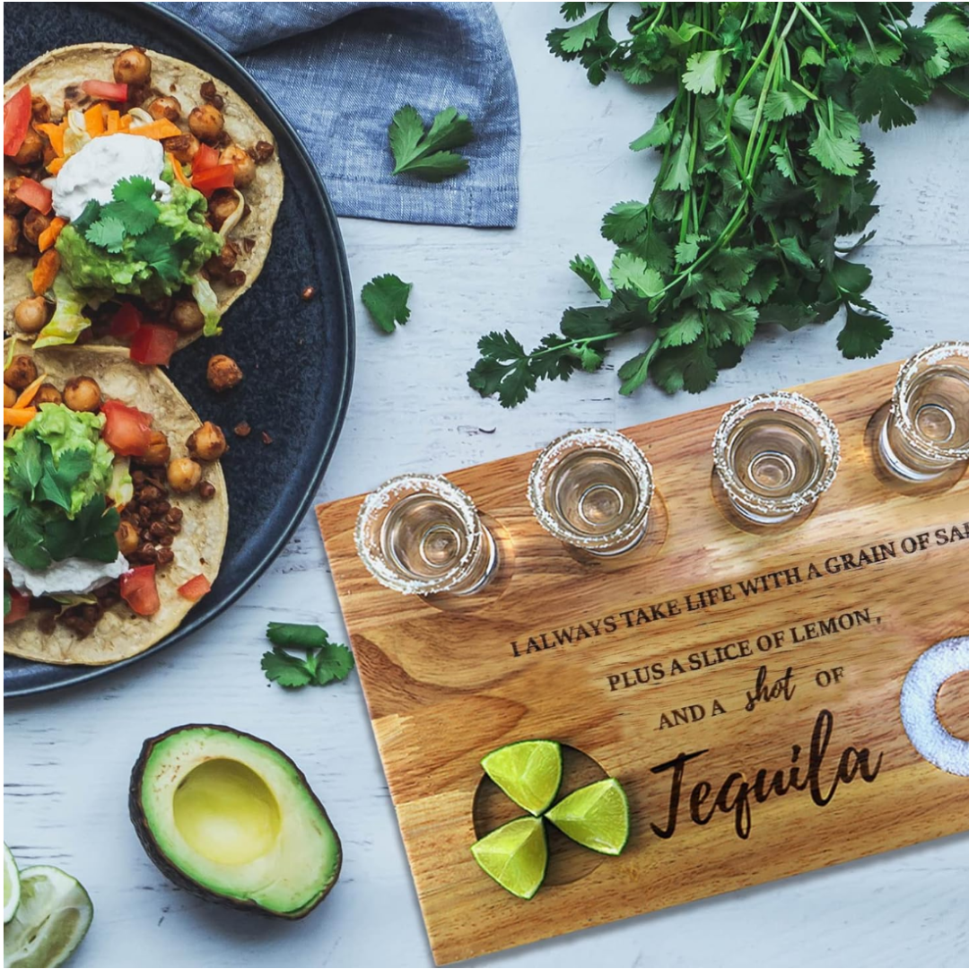 Customizable Tequila Shot Glasses Serving Tray - The Ultimate Party Companion