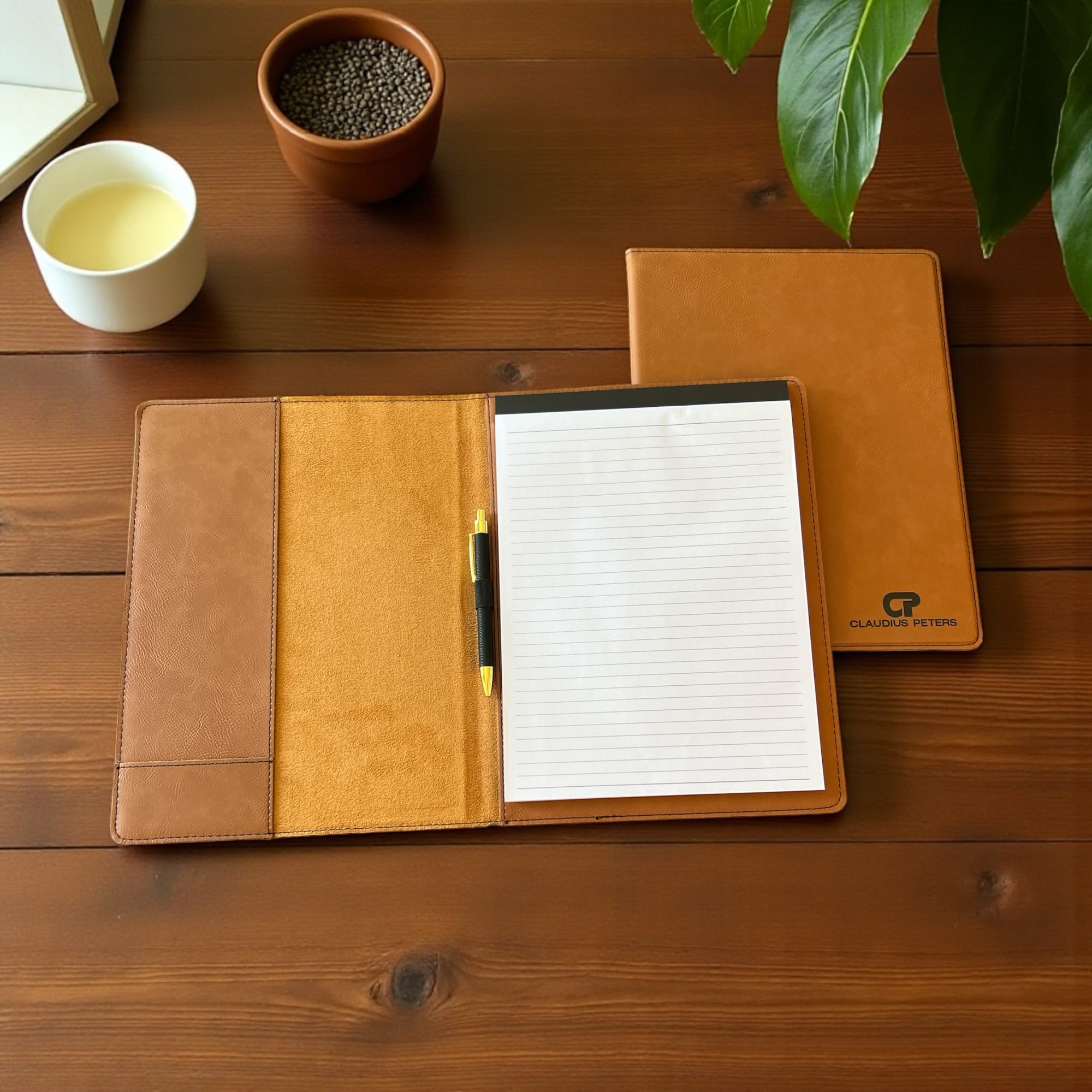 Custom Leatherette Portfolio with Notepad – Personalized 9.5" x 12" Executive Padfolio in Multiple Colors | HP Design