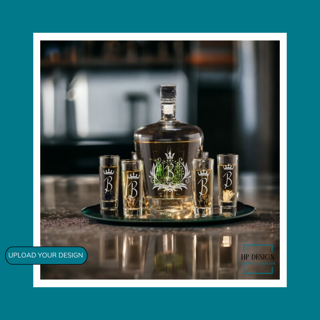 Customizable Tequila Decanter Set with Pepper Decanter and Jalapeño Shot Glasses - The Ultimate Party Companion