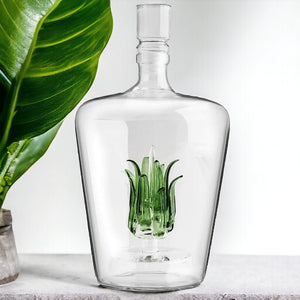 Customizable Handblown Agave Tequila  Decanter & 6 Shot Glasses, Perfect for Cinco De Mayo & Tequila Lovers