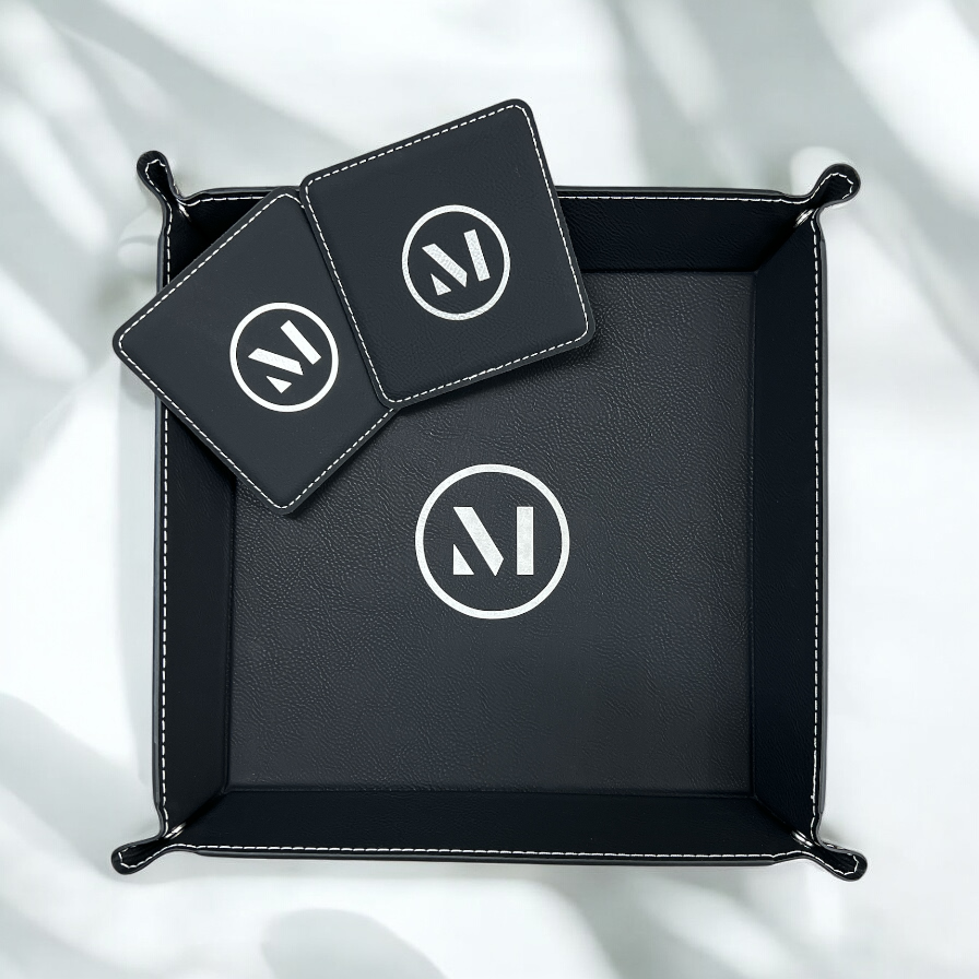 Leatherette Snap Up Tray – 9” | Personalized Leatherette Gift
