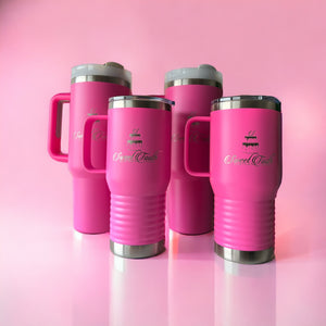 Custom Polar Camel 40 oz. Travel Mug with Handle & Straw – Personalized Stainless Steel Insulated Tumbler