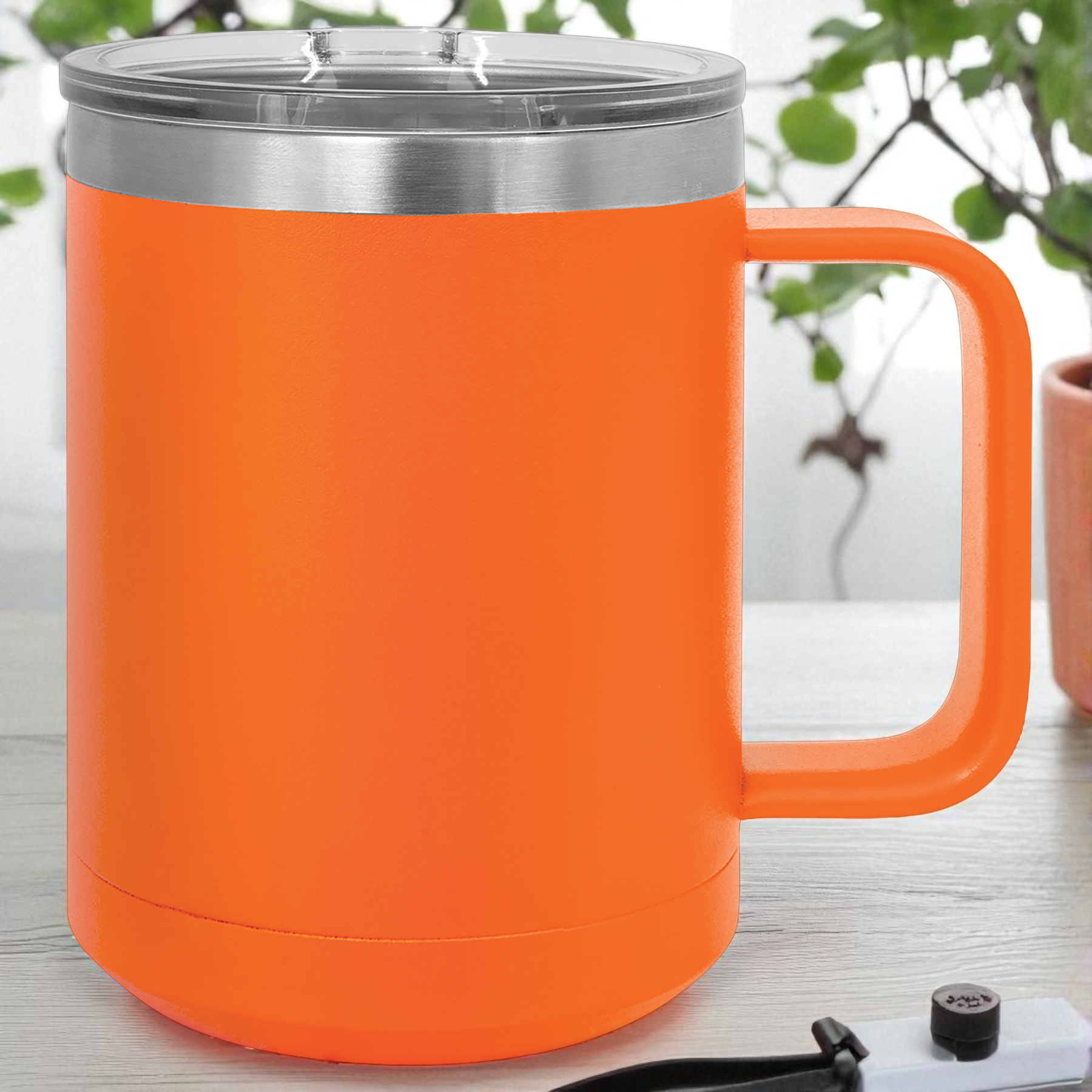 Custom Polar Camel 15 oz Vacuum Insulated Mug with Slider Lid – Personalized Stainless Steel Coffee Mug | Laser Engraved Gift by HP Design