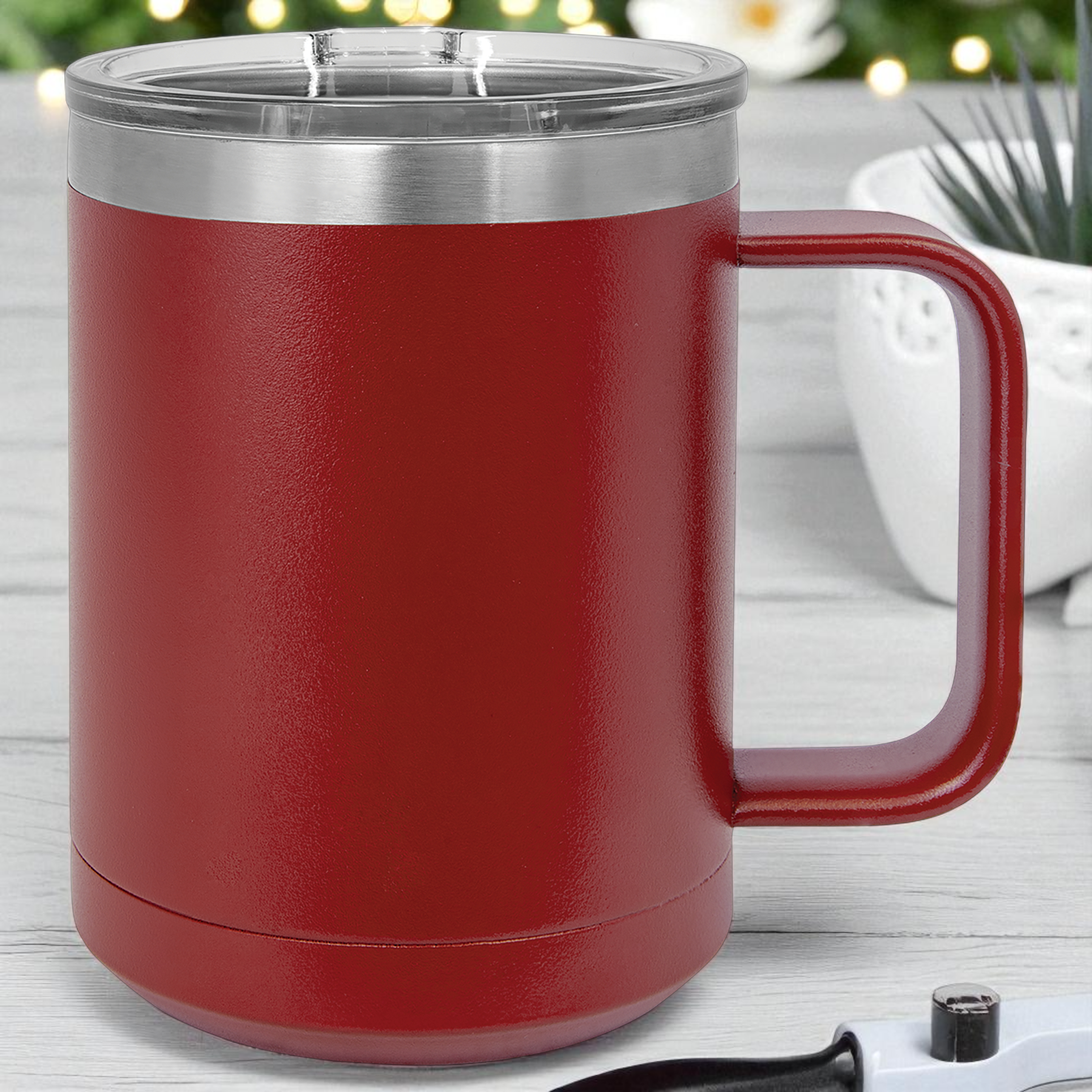 Custom Polar Camel 15 oz Vacuum Insulated Mug with Slider Lid – Personalized Stainless Steel Coffee Mug | Laser Engraved Gift by HP Design