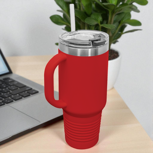 Custom Polar Camel 40 oz. Travel Mug with Handle & Straw – Personalized Stainless Steel Insulated Tumbler