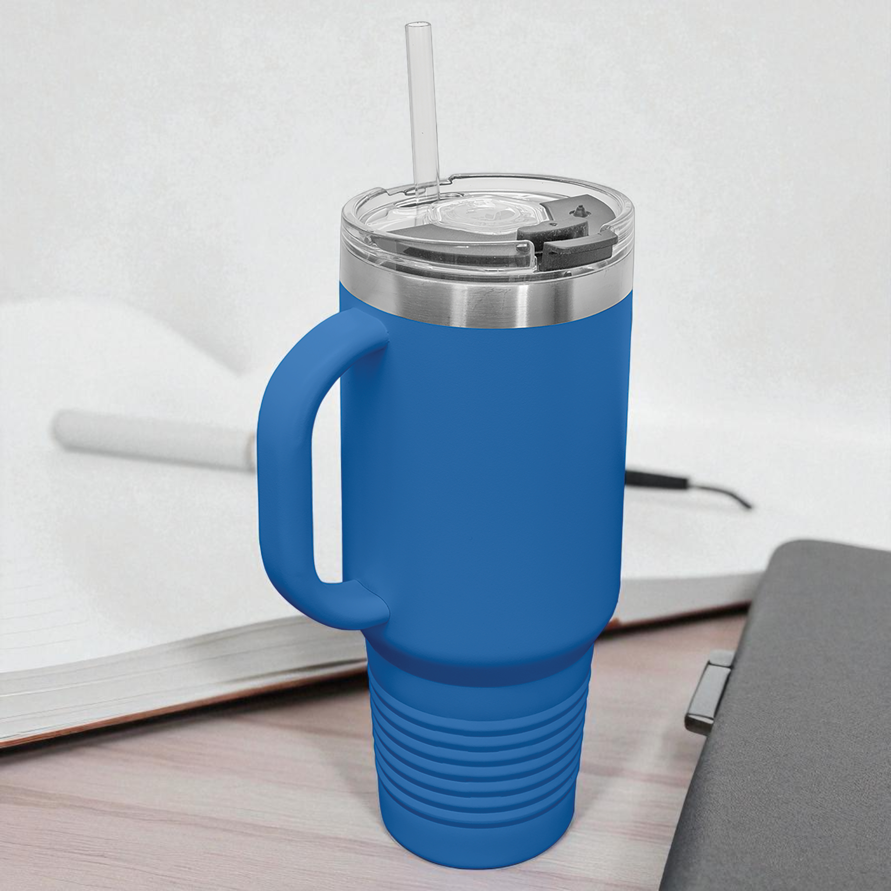 Custom Polar Camel 40 oz. Travel Mug with Handle & Straw – Personalized Stainless Steel Insulated Tumbler