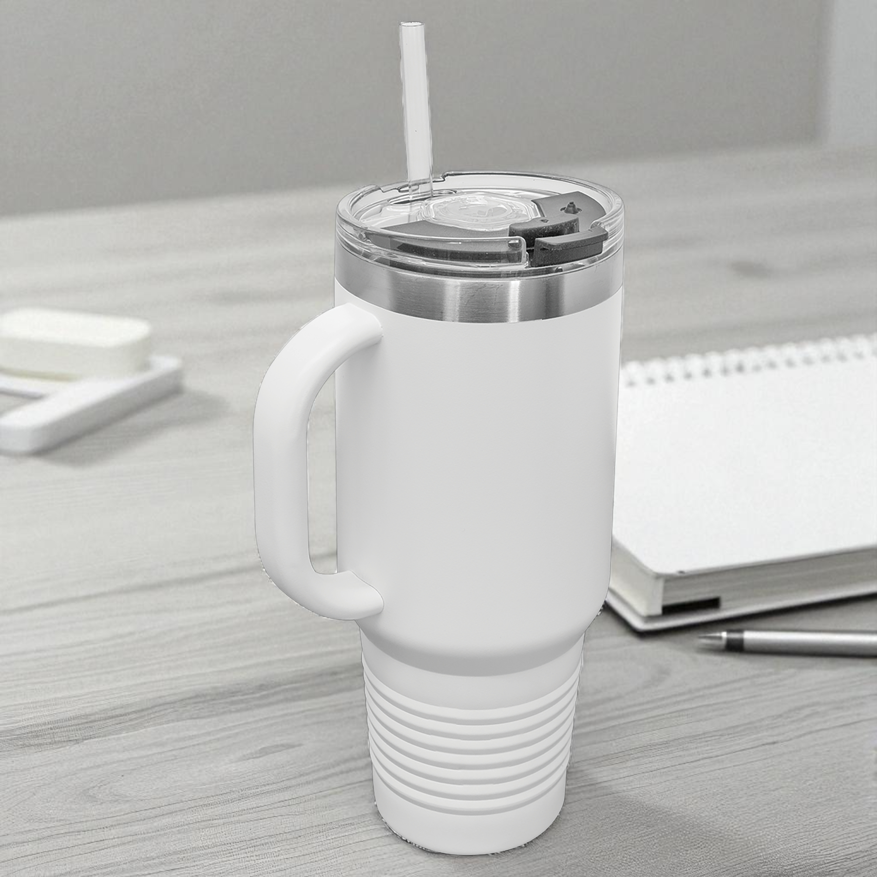 Custom Polar Camel 40 oz. Travel Mug with Handle & Straw – Personalized Stainless Steel Insulated Tumbler