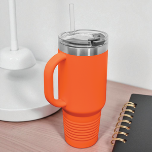 Custom Polar Camel 40 oz. Travel Mug with Handle & Straw – Personalized Stainless Steel Insulated Tumbler