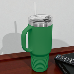 Custom Polar Camel 40 oz. Travel Mug with Handle & Straw – Personalized Stainless Steel Insulated Tumbler