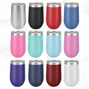 Custom Polar Camel 12 oz & 16 oz Stemless Tumblers with Lid – Personalized Stainless Steel Wine Tumblers | Laser Engraved Gifts by HP Design