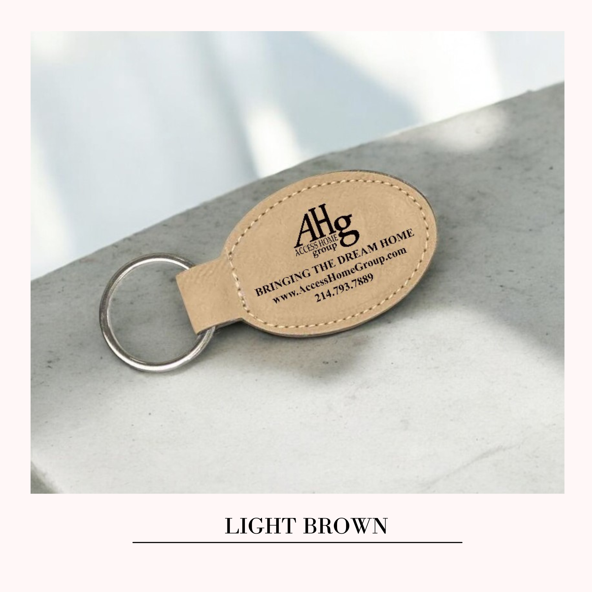 Personalized  Leatherette Oval Keychain