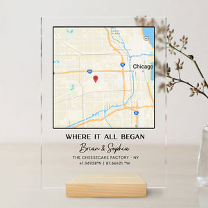 Personalized Acrylic Plaque | "Where It All Began" | Custom Map Design