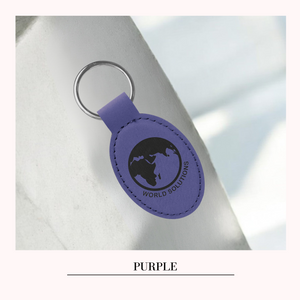 Personalized  Leatherette Oval Keychain