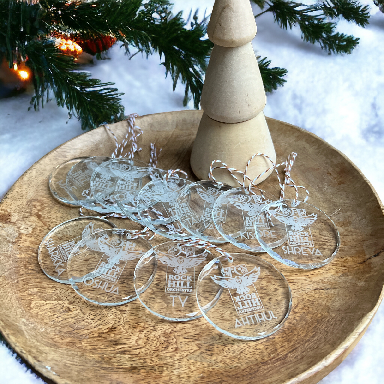 FUNDRAISER Rock Hill Orchestra 2025–2026 Crystal Ornament – 3" Round Faceted Keepsake