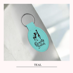 Personalized  Leatherette Oval Keychain