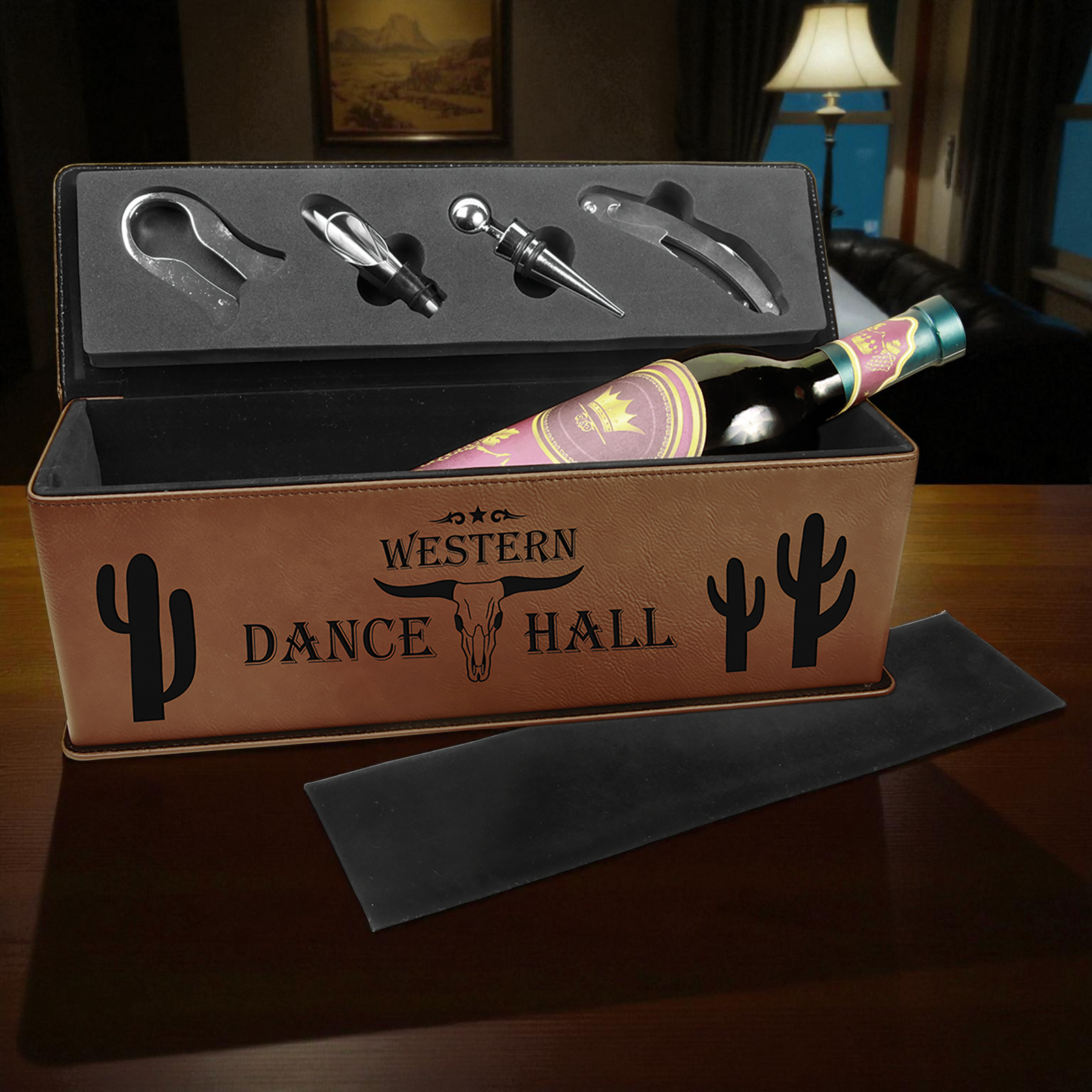 Custom Leatherette Wine Gift Box with Foam Insert – Personalized Wine Bottle Case in Multiple Colors | HP Design