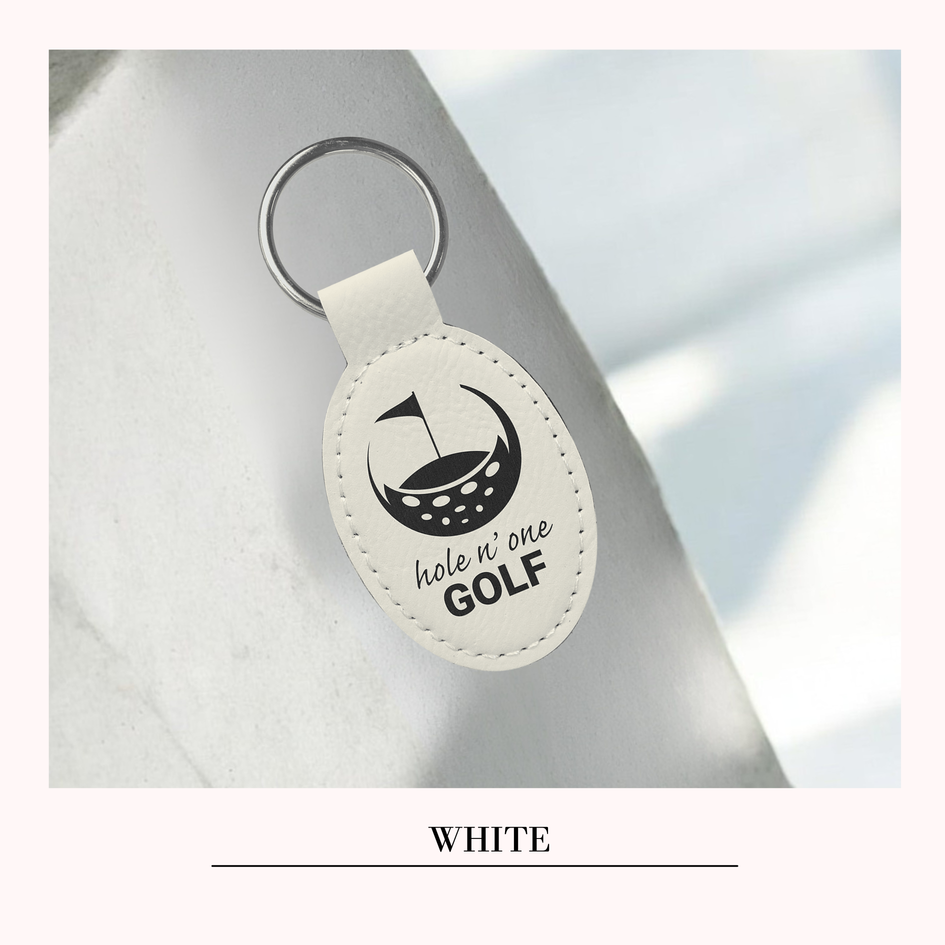 Personalized  Leatherette Oval Keychain