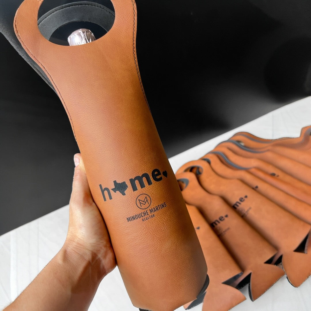 Leatherette Wine Bag - Rawhide