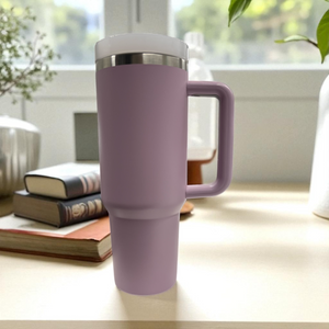 Custom 40 oz H2O Tumbler with Handle & Rotating Lid – Personalized Stainless-Steel Insulated Travel Cup | Laser Engraved by HP Design