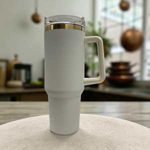 Custom 40 oz H2O Tumbler with Handle & Rotating Lid – Personalized Stainless-Steel Insulated Travel Cup | Laser Engraved by HP Design