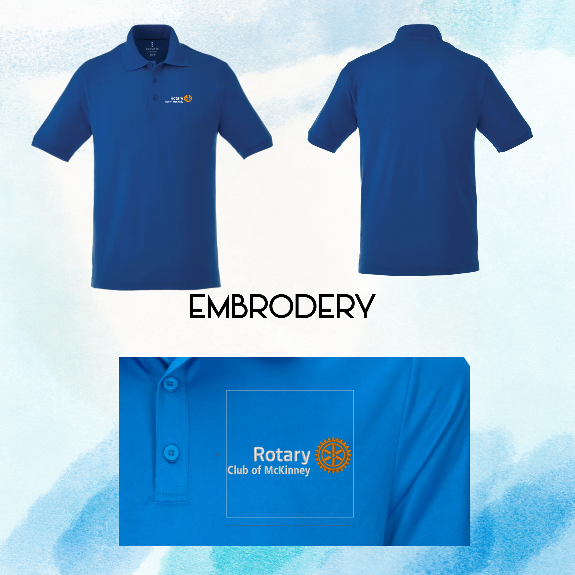 Rotary Club of McKinney Polo Shirt FOR HIM Crandall Easy-Care Polo