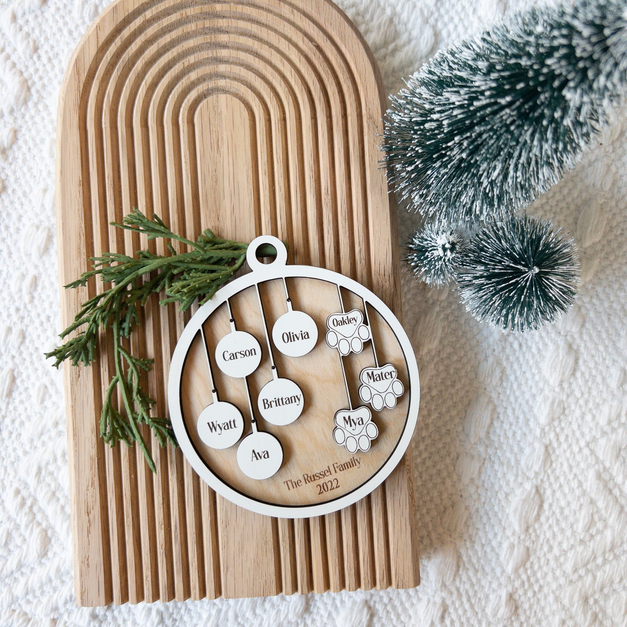 Personalized Tree Ornament Family and Pets