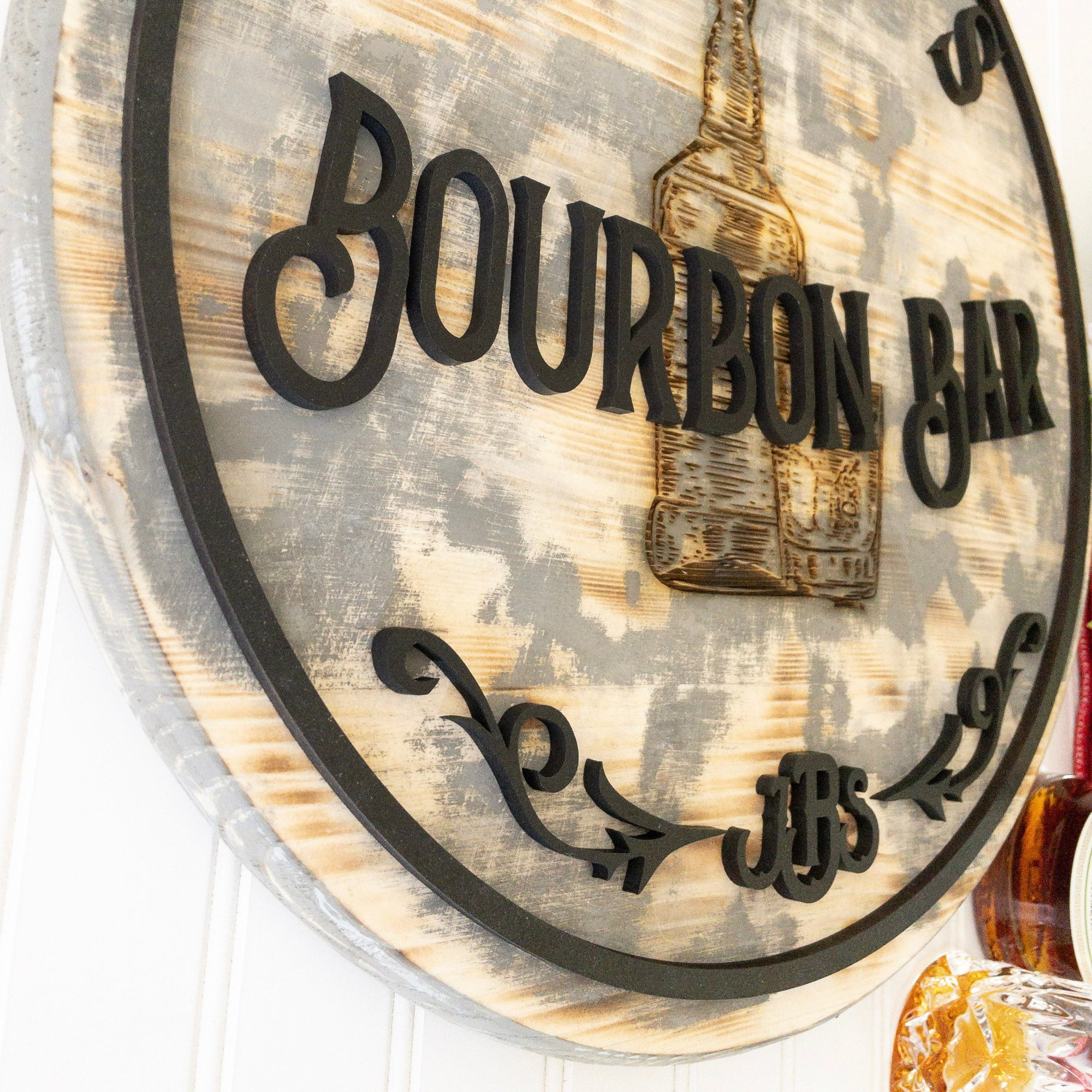 Barrel-Style Whiskey or Bourbon Wall Sign