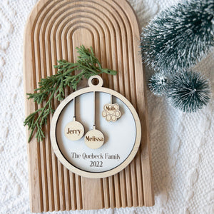 Personalized Tree Ornament Family and Pets