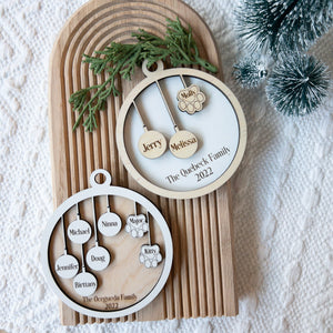 Personalized Tree Ornament Family and Pets