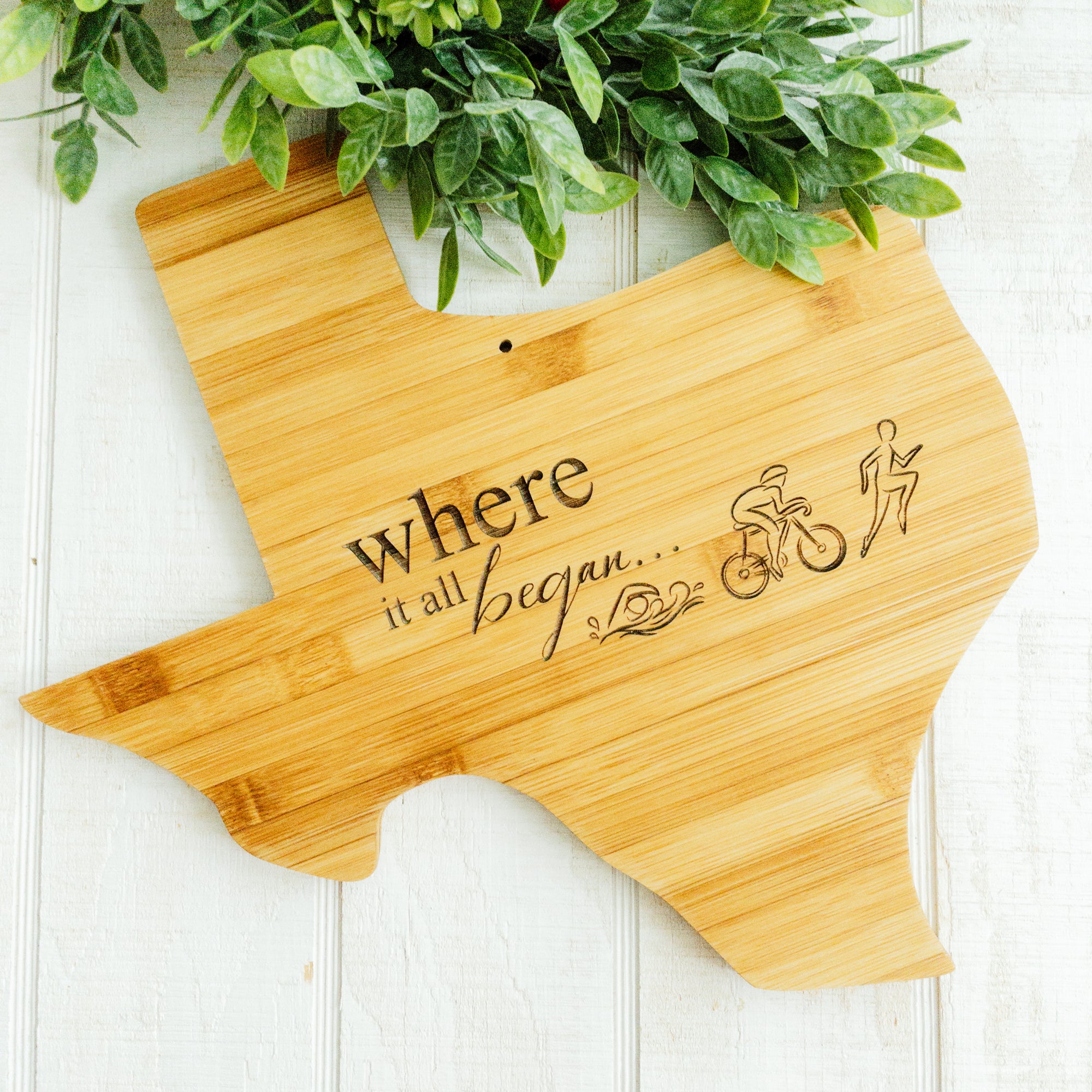 Texas Personalized Cutting Board State Shaped