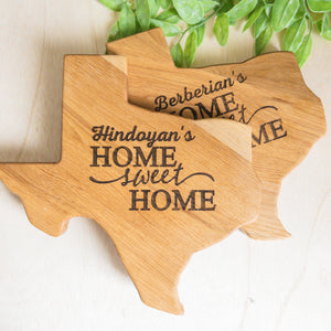 Handmade Texas Map Chopping Board