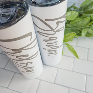 20 oz White Skinny Tumblers: Sleek and Customizable Drinkware for Any Occasion