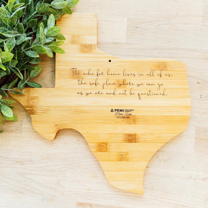 Texas Personalized Cutting Board State Shaped