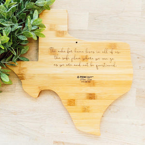 Texas Personalized Cutting Board State Shaped